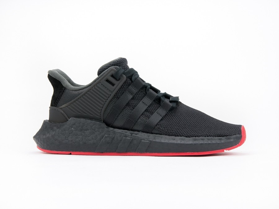 black and red adidas eqt