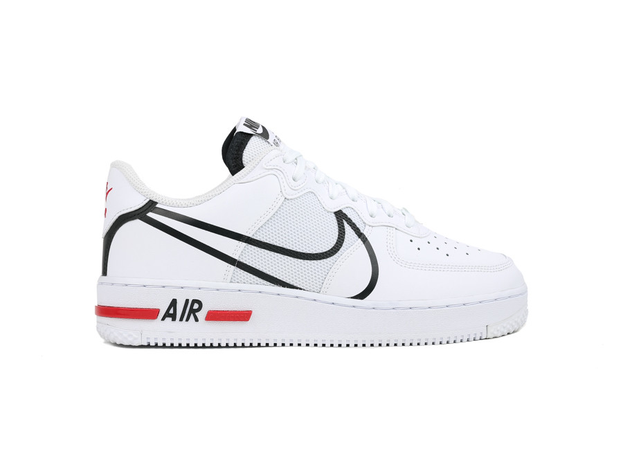 air force 1 react white black red