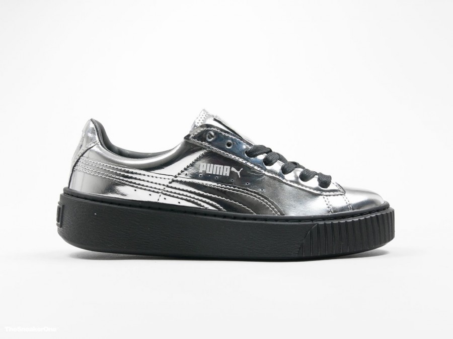 Puma Basket Platform Creepers Metallic Silver - 362339-06 - TheSneakerOne