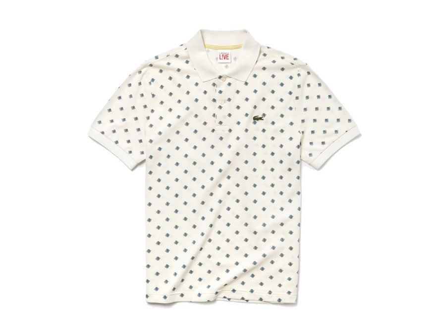 POLO LACOSTE PRINTED MINI PIQUE MASCARPONE