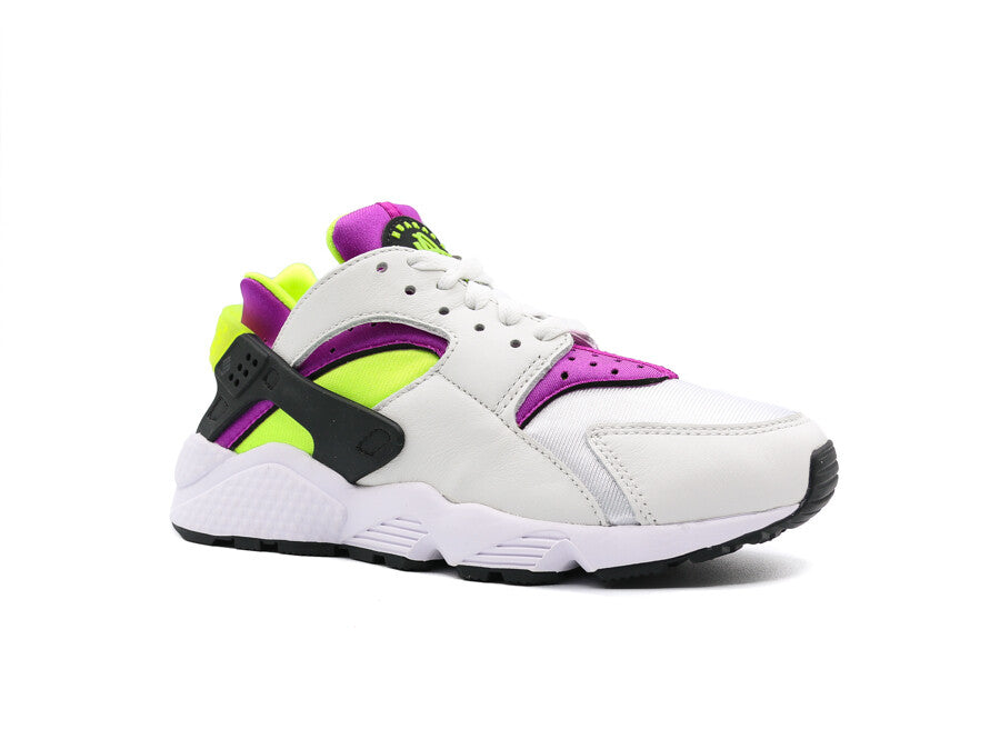 NIKE WOMEN AIR HUARACHE WHITE NEON YELLOW