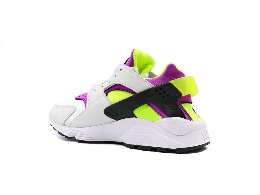 NIKE WOMEN AIR HUARACHE WHITE NEON YELLOW
