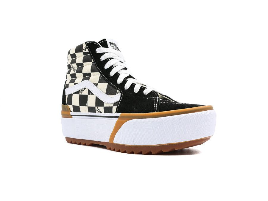 VANS UA SK8-HI STACKED CHECKERBOARD MULTI-TRUE WHI