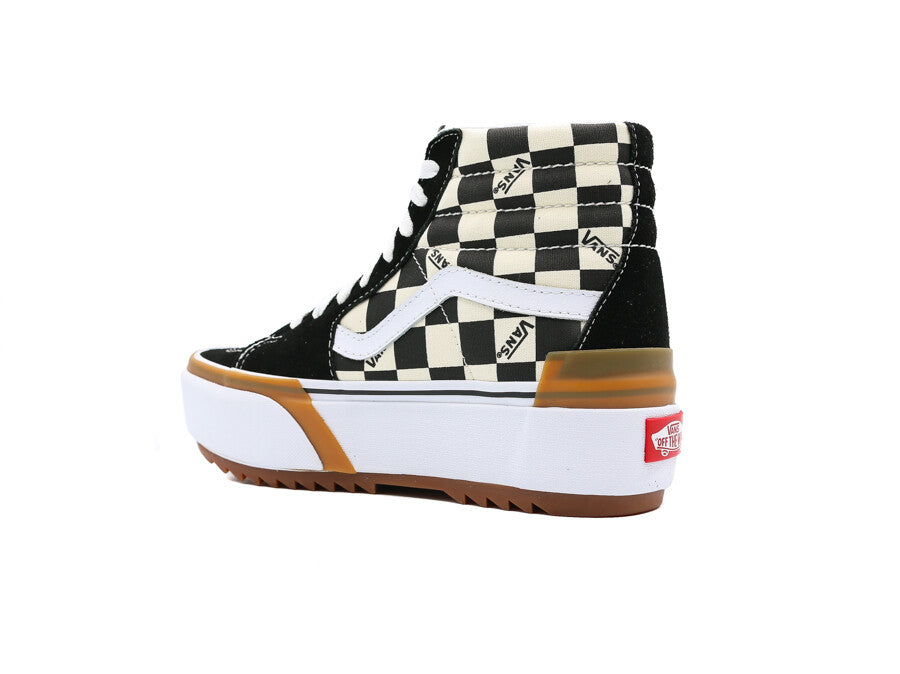 VANS UA SK8-HI STACKED CHECKERBOARD MULTI-TRUE WHI