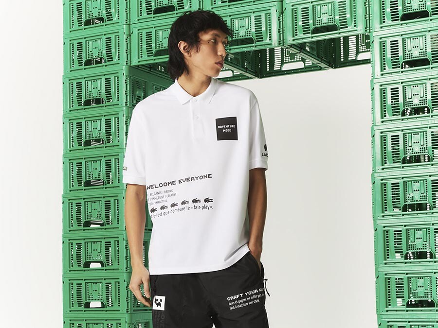 POLO LACOSTE WHITE MINECRAFT