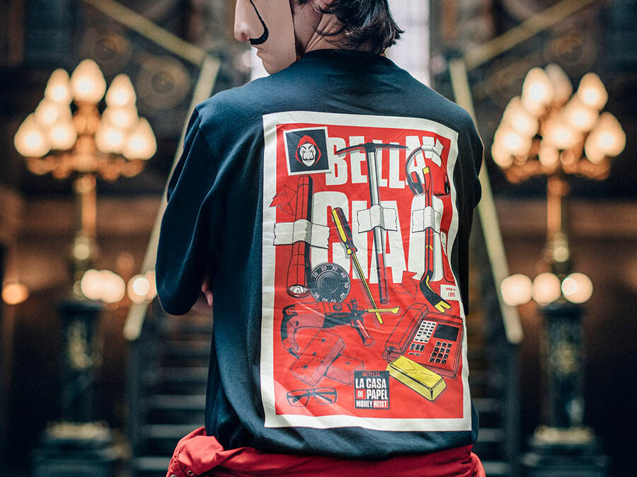 CAMISETA REEBOK NEGRA LA CASA DE PAPEL