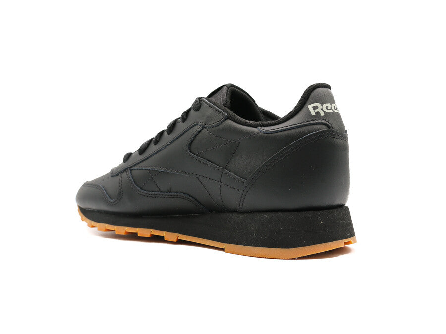 REEBOK CLASSIC LEATHER BLACK GUM SOLE