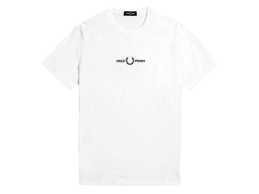CAMISETA FRED PERRY LOGO BORDADO CENTRO BLANCA