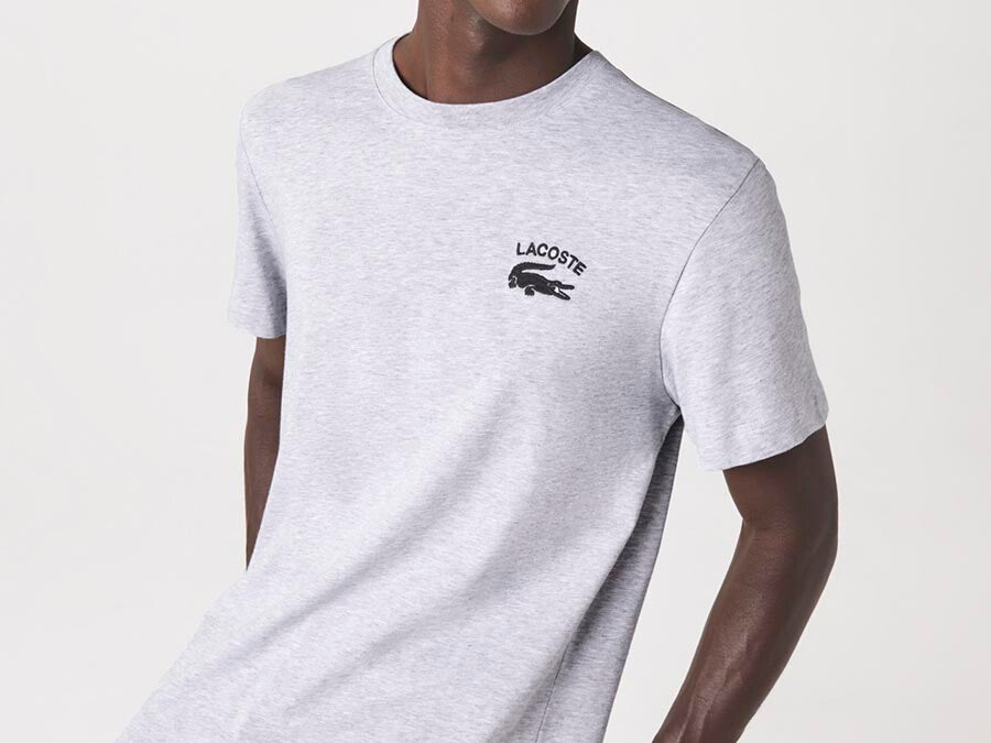 POLO LACOSTE SHORT SLEEVED SILVER CHINE