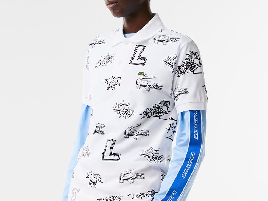POLO LACOSTE REGULAR FIT PRINT ORGANIC COTTON PIQUE