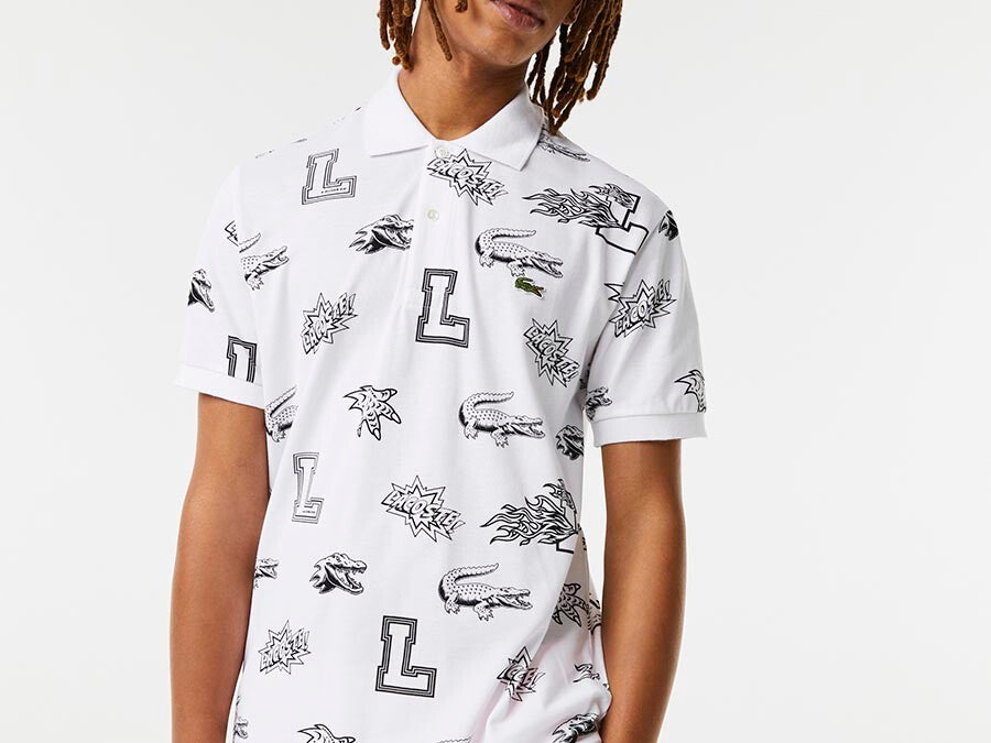 POLO LACOSTE REGULAR FIT PRINT ORGANIC COTTON PIQUE