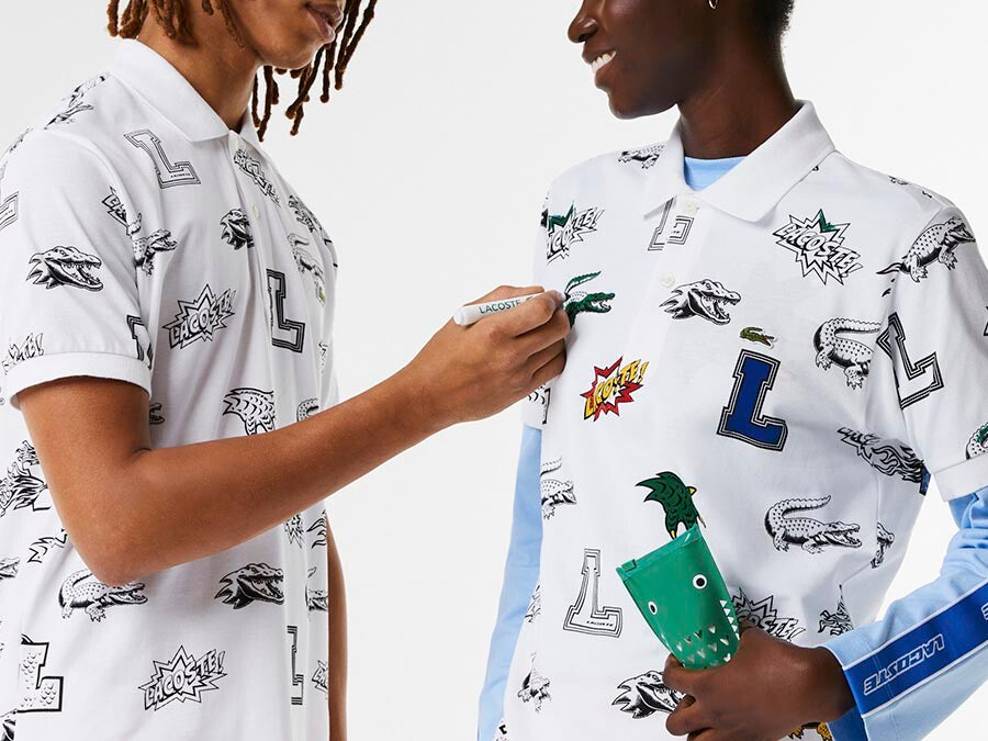 POLO LACOSTE REGULAR FIT PRINT ORGANIC COTTON PIQUE