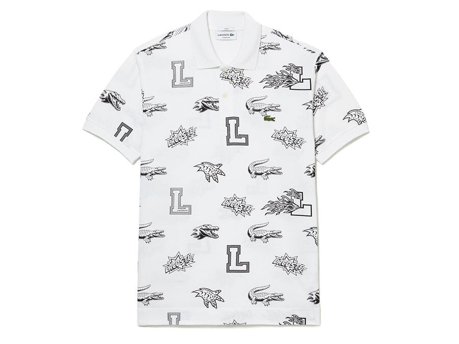 POLO LACOSTE REGULAR FIT PRINT ORGANIC COTTON PIQUE