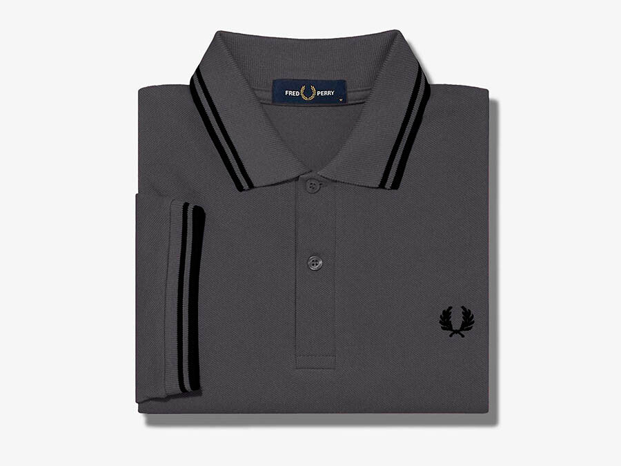 POLO FRED PERRY TWIN TIPPED CHARCOAL