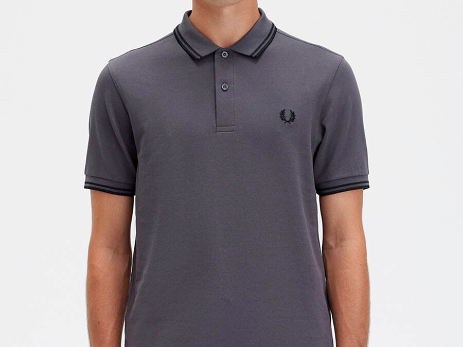 POLO FRED PERRY TWIN TIPPED CHARCOAL
