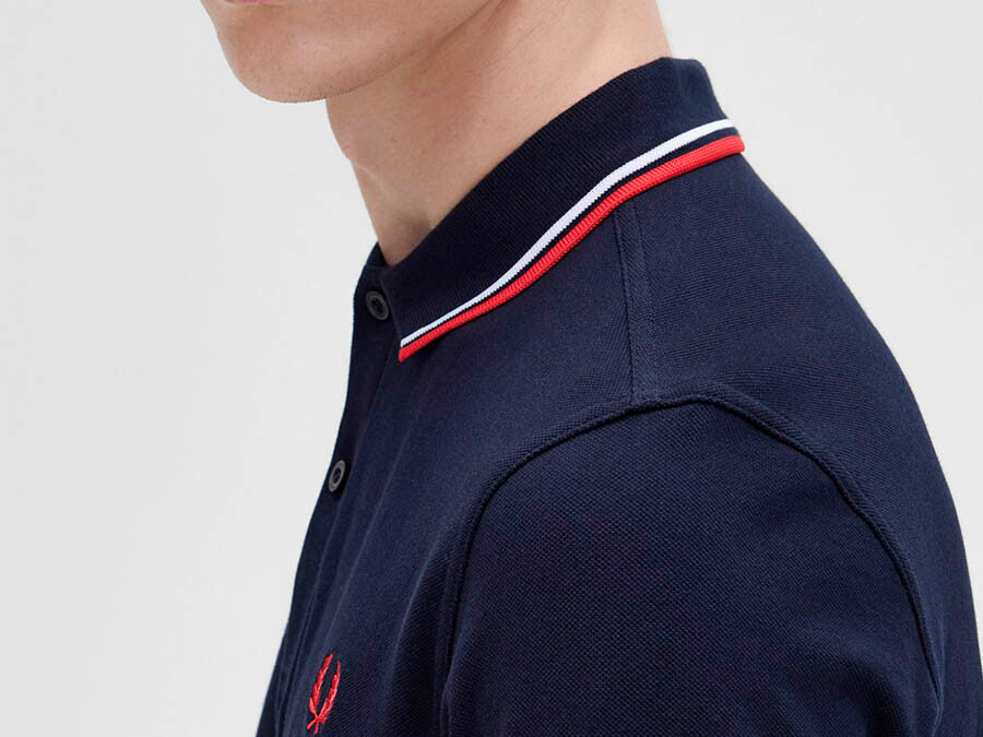 POLO FRED PERRY TWIN TIPPED NAVY RED