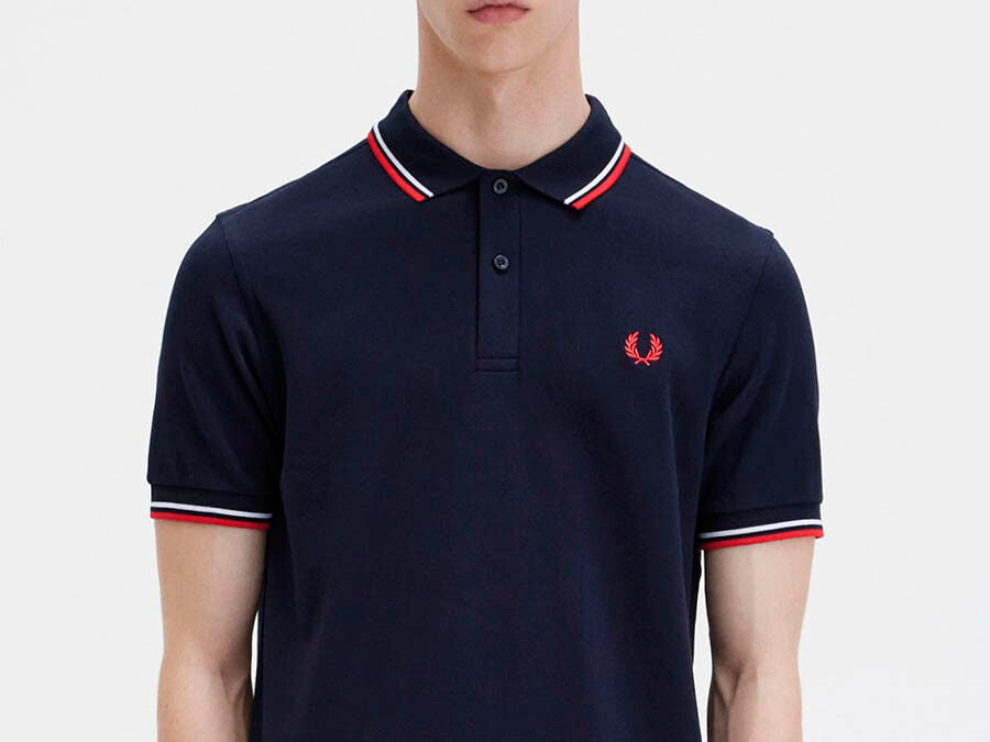 POLO FRED PERRY TWIN TIPPED NAVY RED