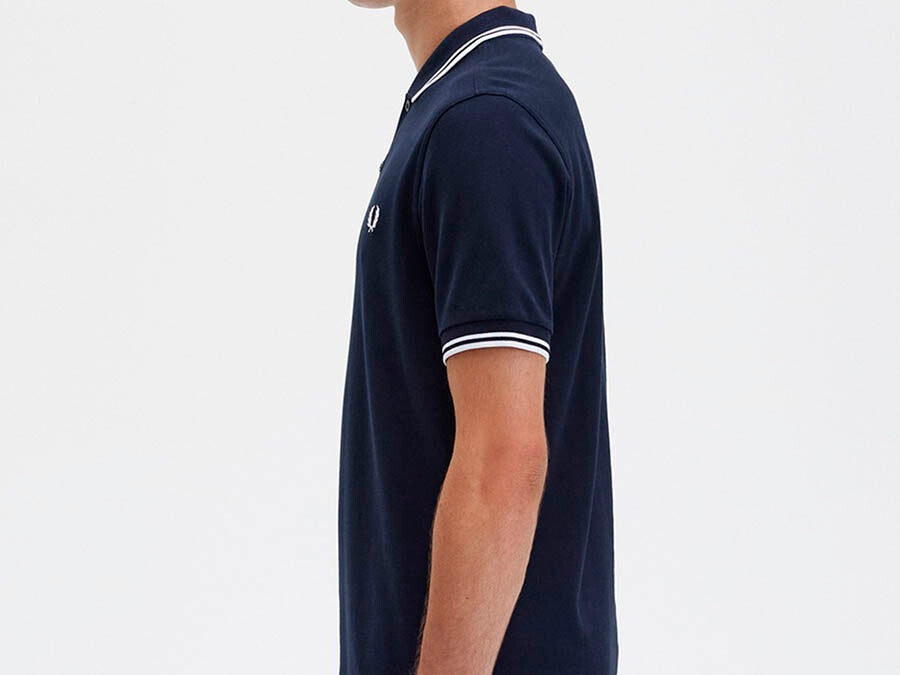 POLO FRED PERRY TWIN TIPPED NAVY WHITE