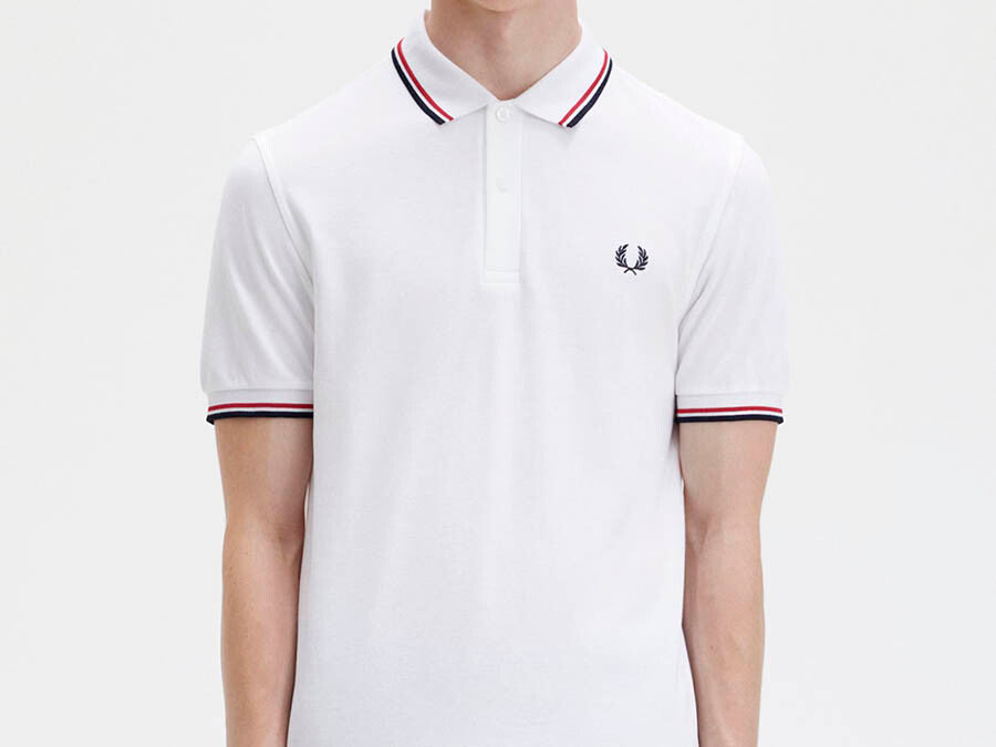 POLO FRED PERRY TWIN TIPPED WHITE