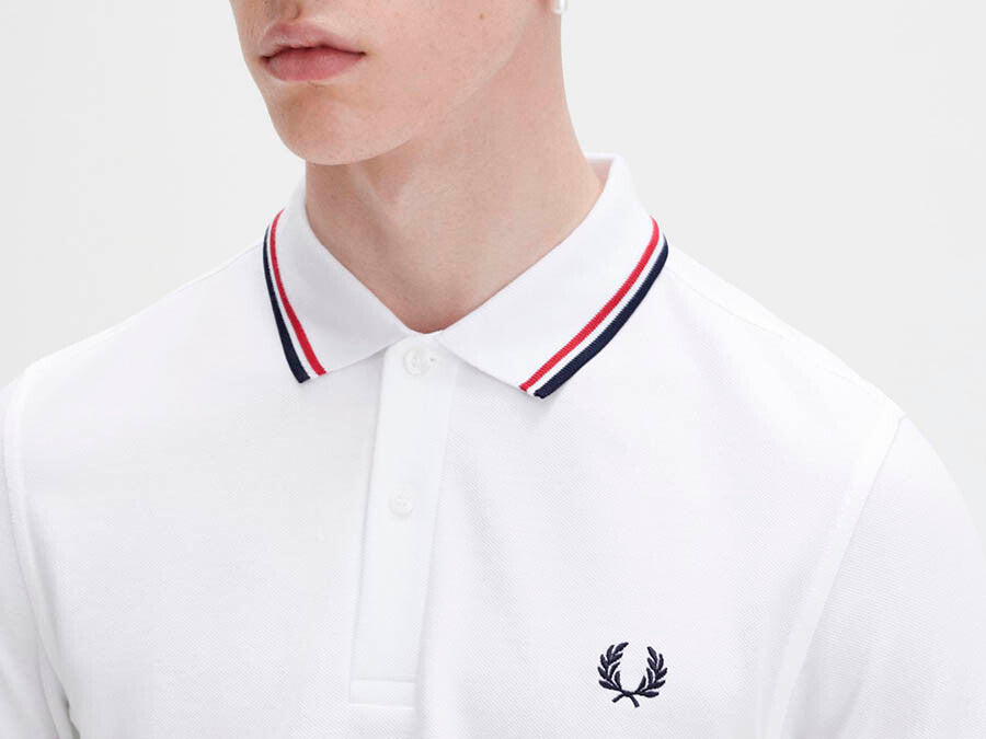 POLO FRED PERRY TWIN TIPPED WHITE