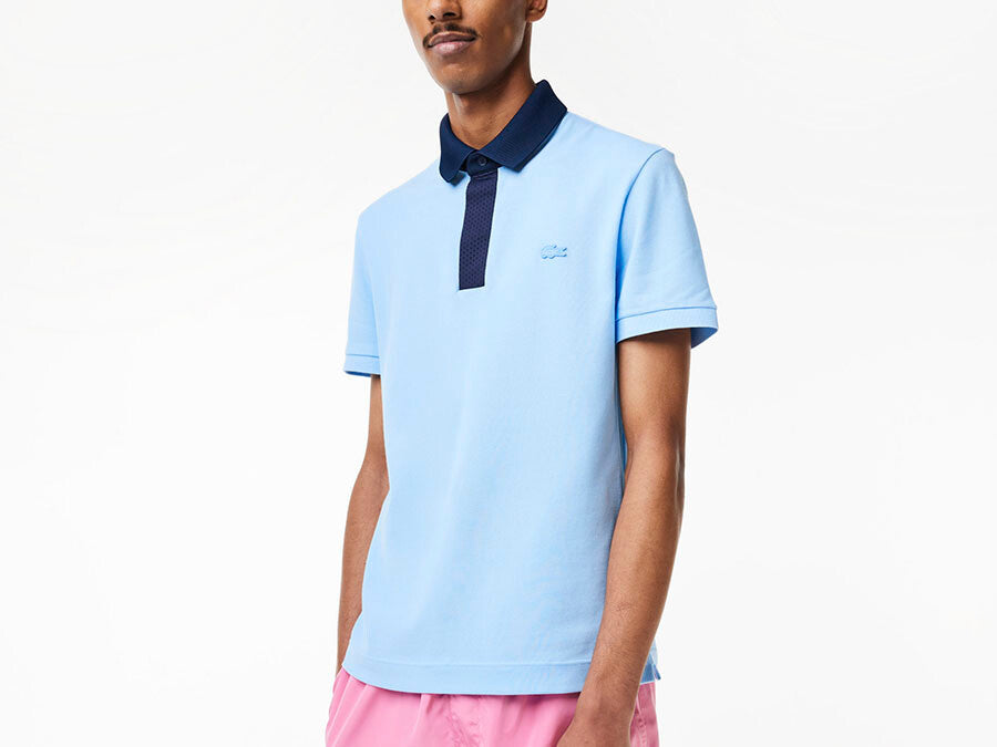 POLO LACOSTE FIT STRETCH BLUE