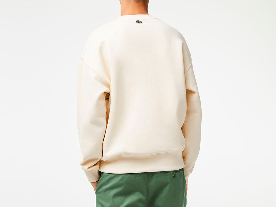 SUDADERA LACOSTE CROCODILE PRINT LAPLAND CREAM