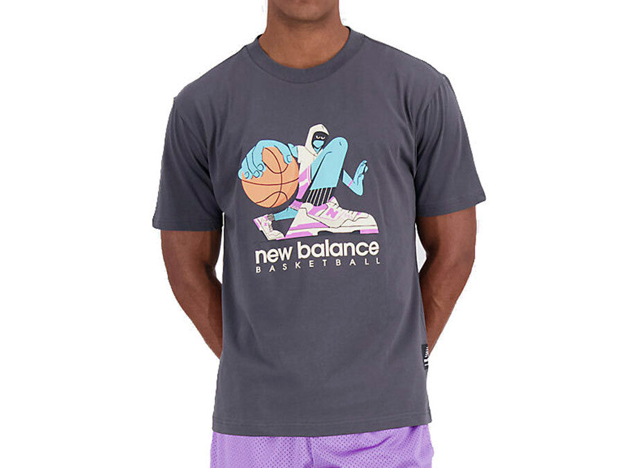 NEW BALANCE HOOPS COTTON JERSEY SHORT SLEEVE T-SHI