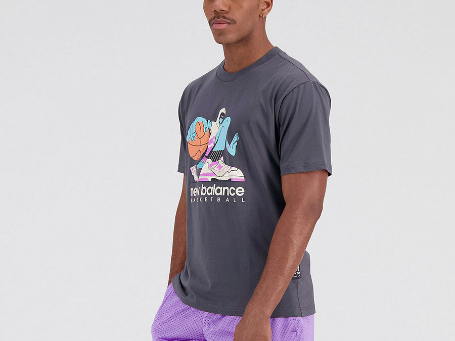 NEW BALANCE HOOPS COTTON JERSEY SHORT SLEEVE T-SHI