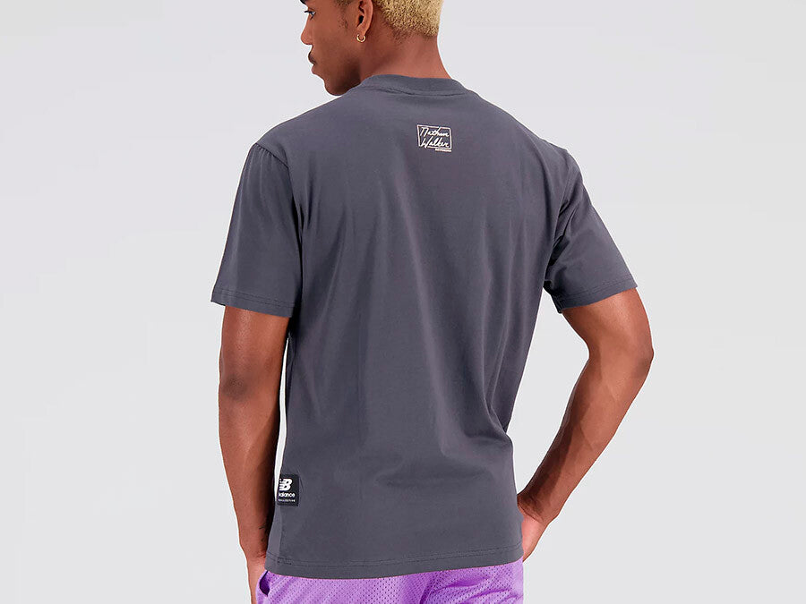 NEW BALANCE HOOPS COTTON JERSEY SHORT SLEEVE T-SHI