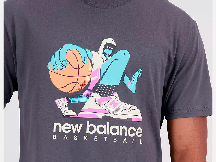 NEW BALANCE HOOPS COTTON JERSEY SHORT SLEEVE T-SHI