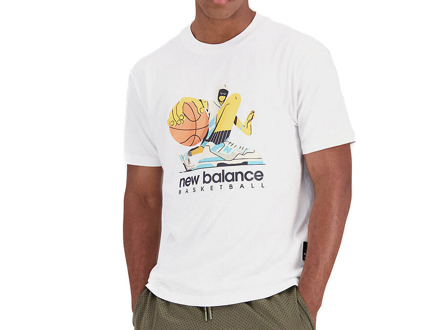 NEW BALANCE HOOPS COTTON JERSEY SHORT SLEEVE T-SHI