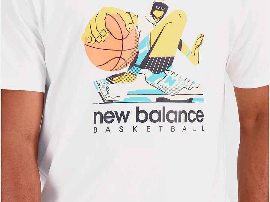 NEW BALANCE HOOPS COTTON JERSEY SHORT SLEEVE T-SHI