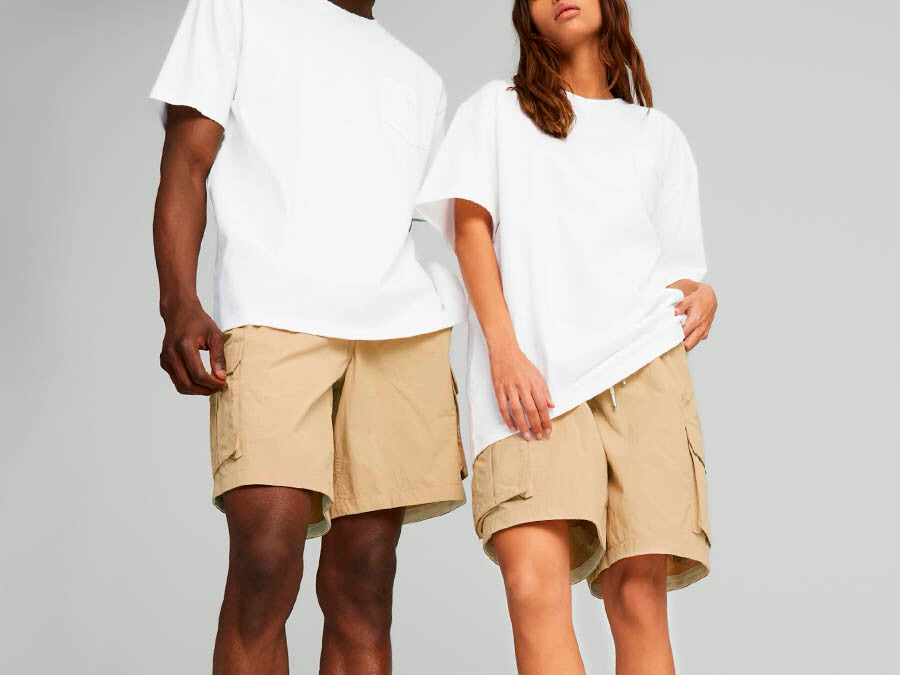 PUMA MMQ LIGHTWEIGHT UTILITY SHORTS BEIGE