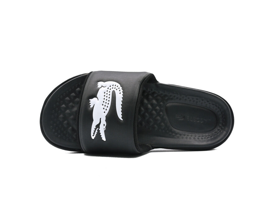 LACOSTE CROCO SLIDE BLACK GREEN