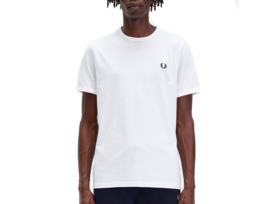 CAMISETA FRED PERRY RINGER WHITE