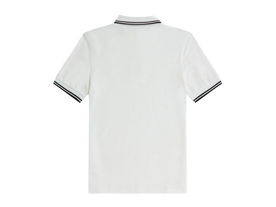 POLO FRED PERRY TWIN TIPPED WHITE BLACK