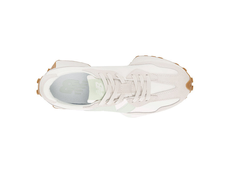 NEW BALANCE W327 WHITE GREEN GUM SOLE