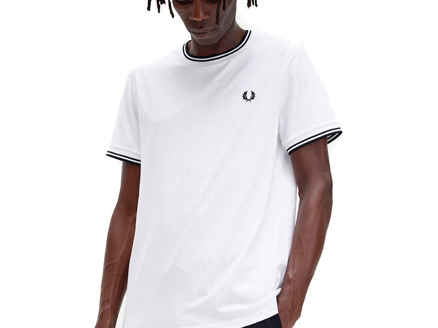 CAMISETA FRED PERRY TWIN TIPPED WHITE