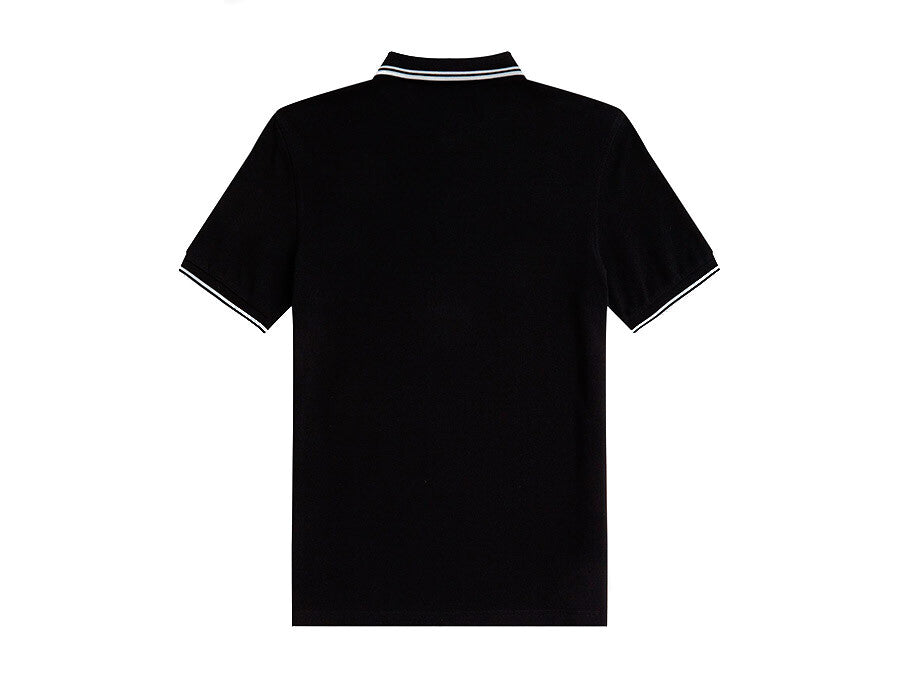 POLO FRED PERRY TWIN TIPPED BLACK WHITE