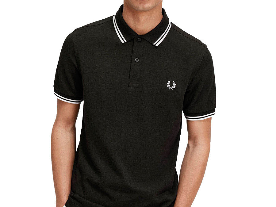 POLO FRED PERRY TWIN TIPPED CLARET WHITE