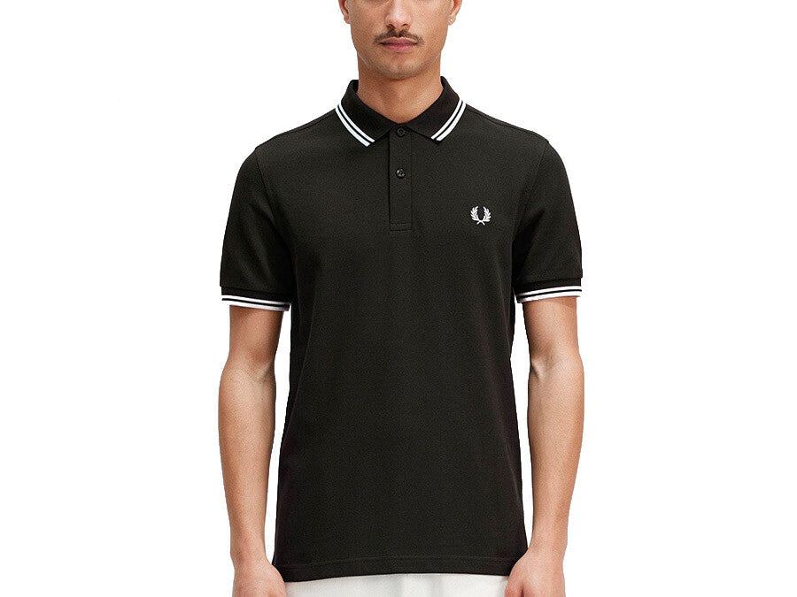 POLO FRED PERRY TWIN TIPPED CLARET WHITE