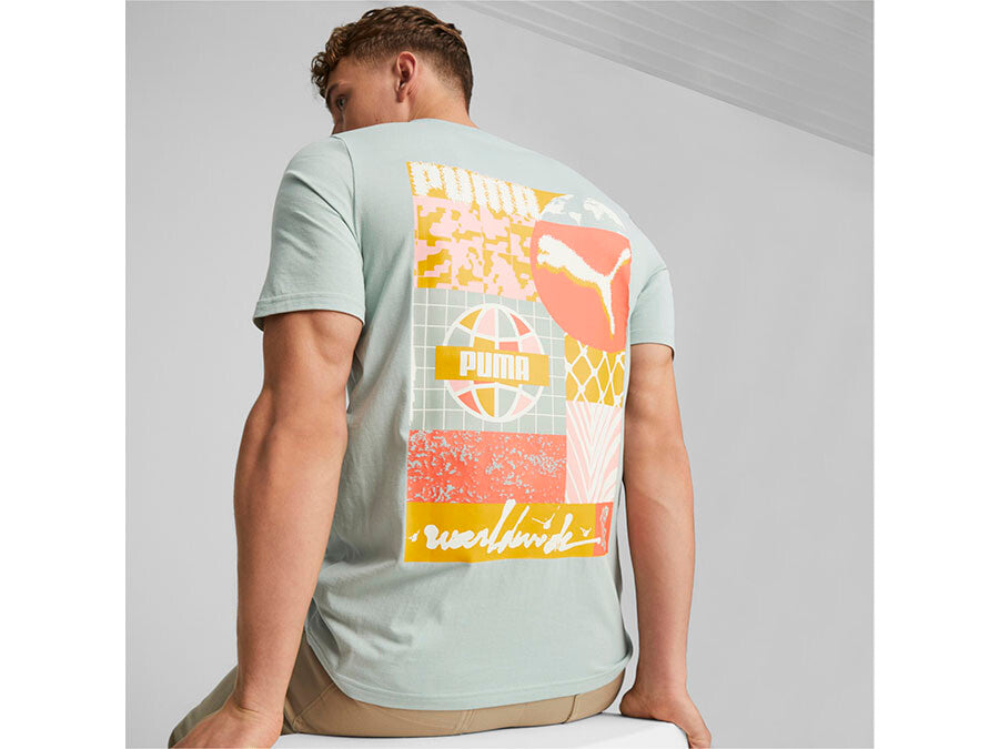 PUMA SWXP PUMA WORLDWIDE GRAPHIC TEE GREEN