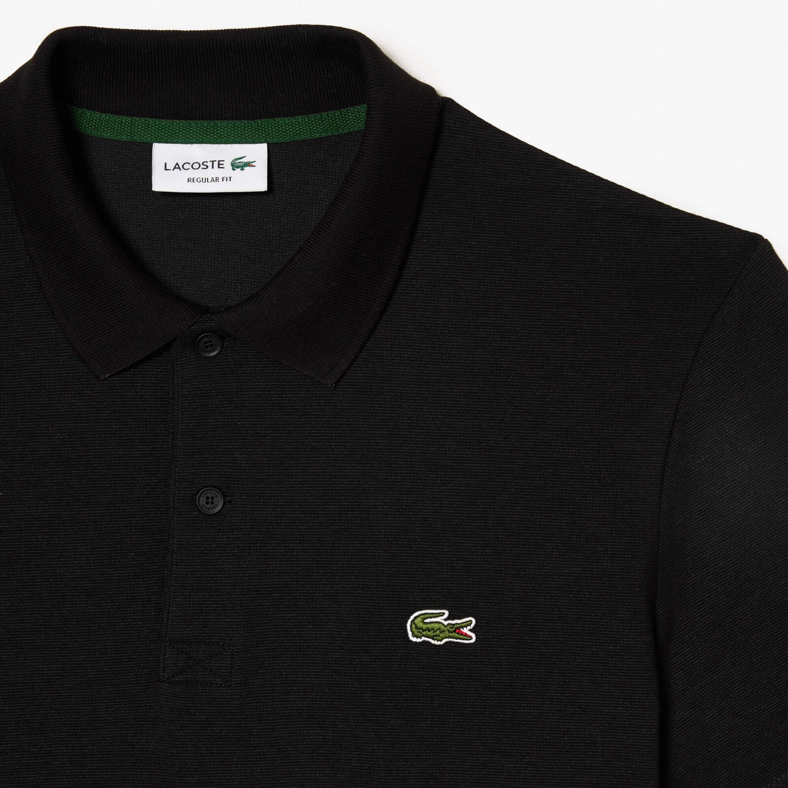POLO LACOSTE REGULAR FIT POLYESTER COTTON BLACK