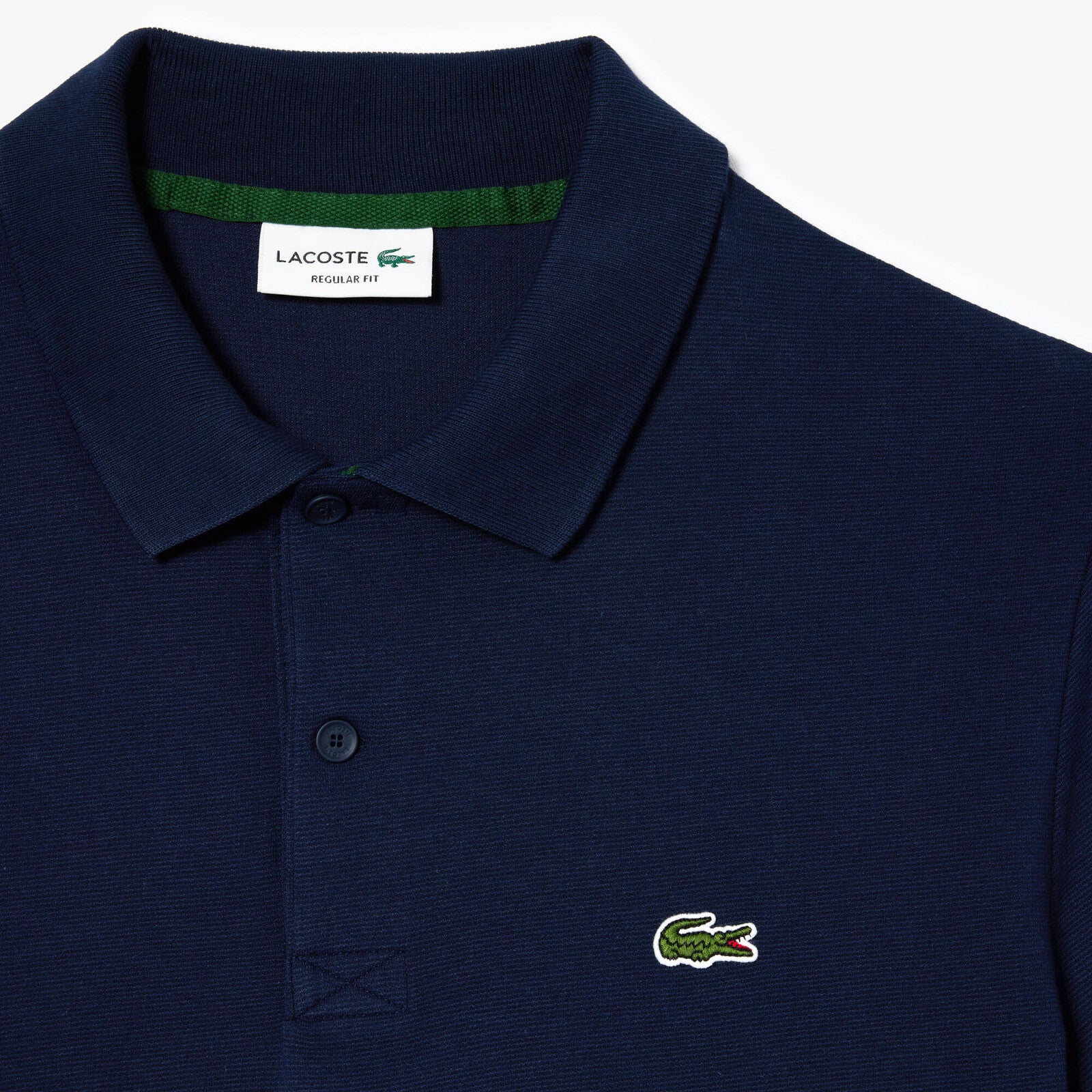 POLO LACOSTE REGULAR FIT POLYESTER COTTON NAVY BLU