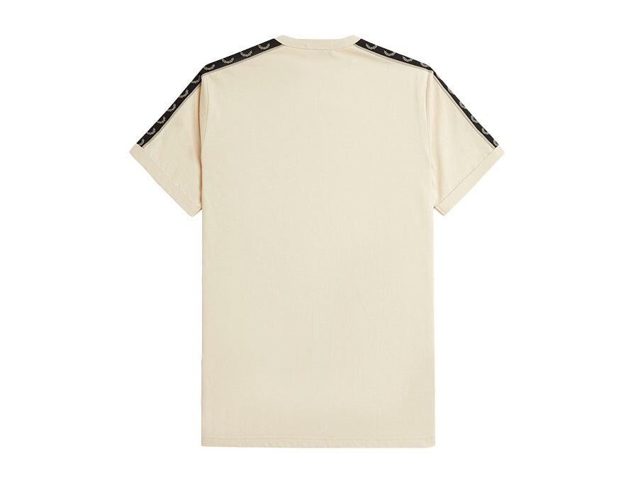 CAMISETA FRED PERRY CONTRAST TAPE RINGER BLACK OFF WHITE