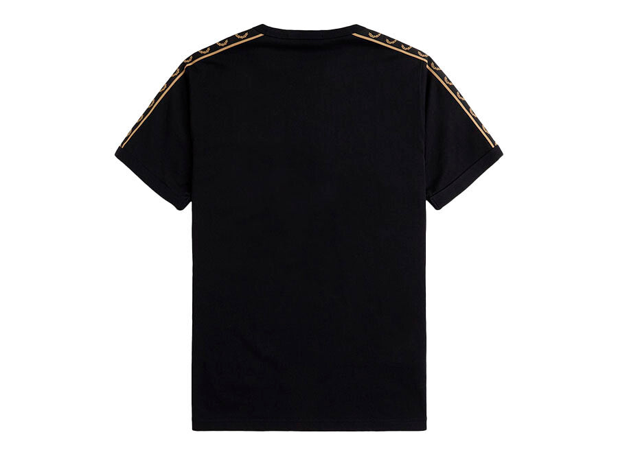 CAMISETA FRED PERRY CONTRAST TAPE RINGER BLACK STONE