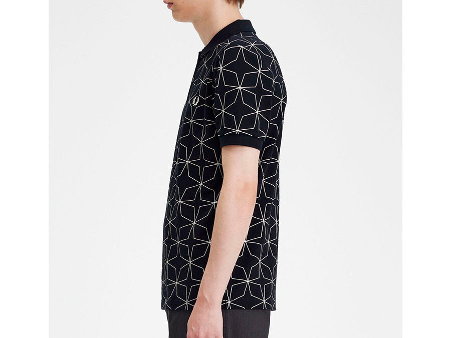 POLO FRED PERRY GEOMETRIC BLACK