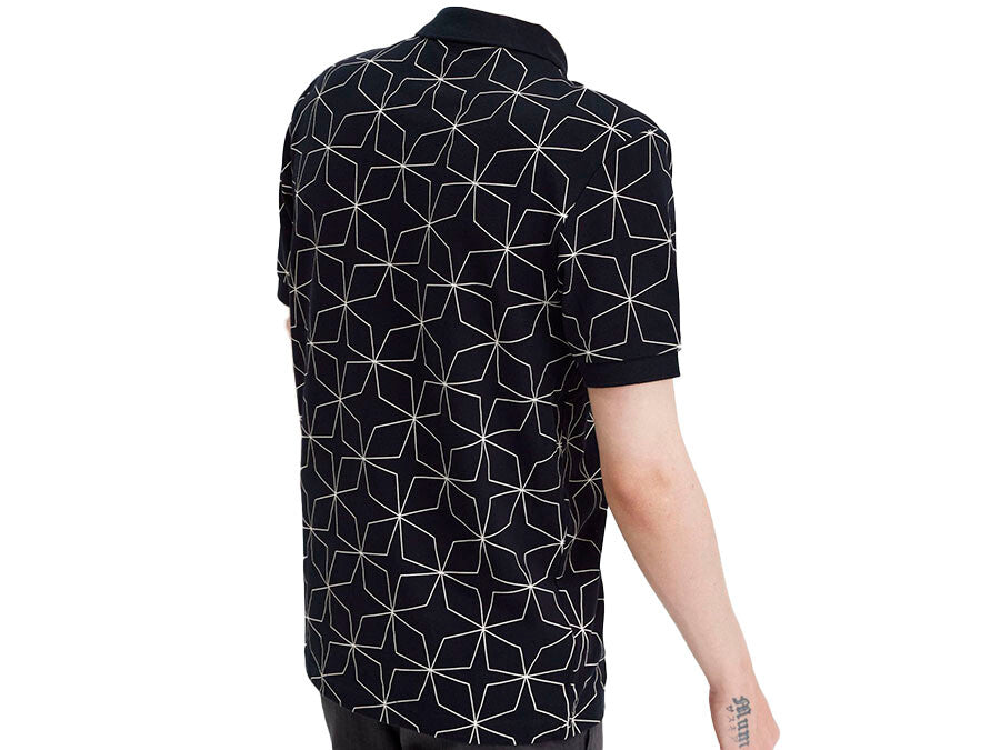 POLO FRED PERRY GEOMETRIC BLACK