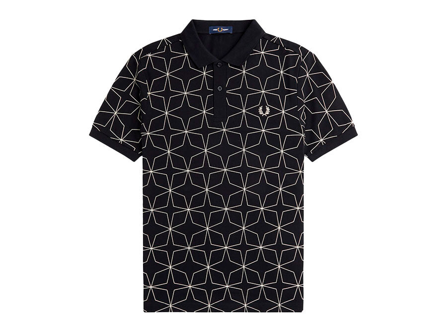 POLO FRED PERRY GEOMETRIC BLACK