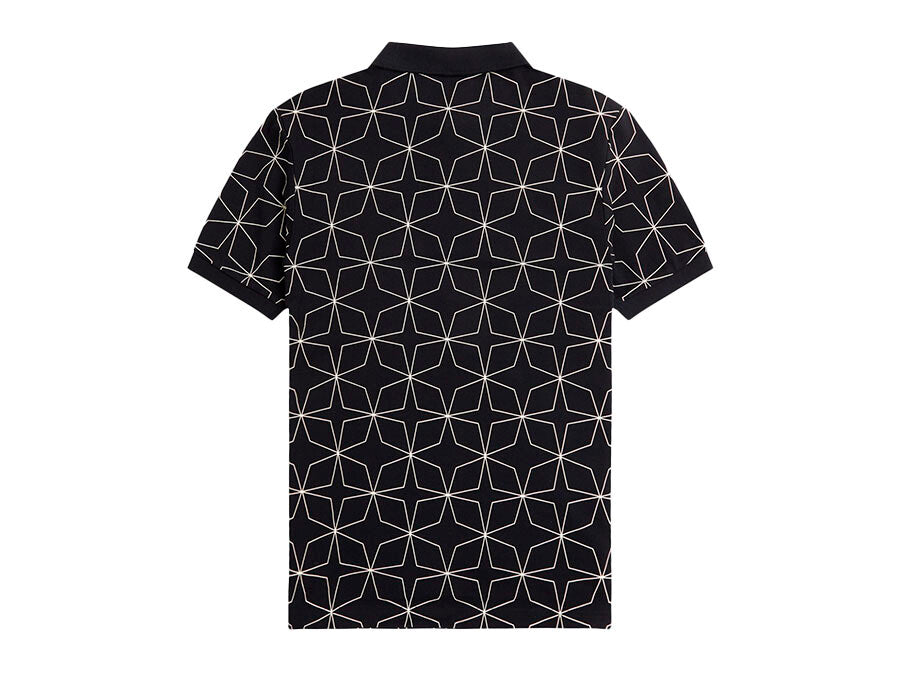 POLO FRED PERRY GEOMETRIC BLACK